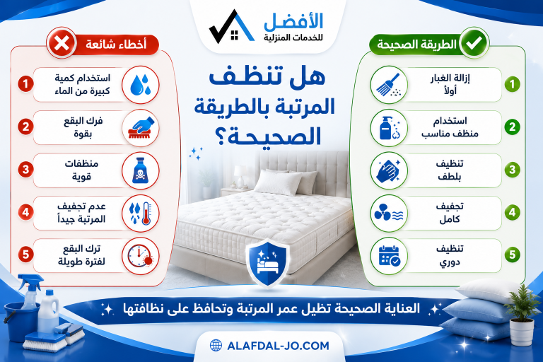 أفضل طريقة لتنظيف المراتب
