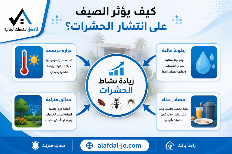 أسباب انتشار الحشرات أكثر في فصل الصيف