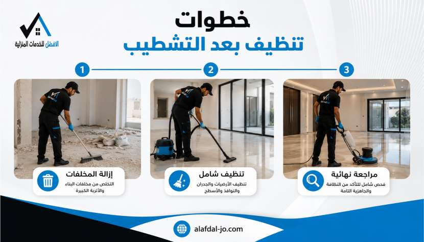 خطوات تنظيف العقارات بعد التشطيب