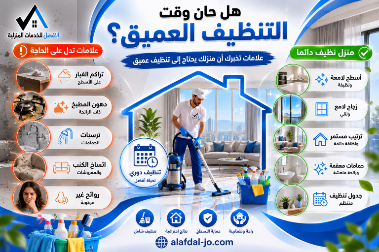 كم مرة يحتاج المنزل إلى تنظيف عميق